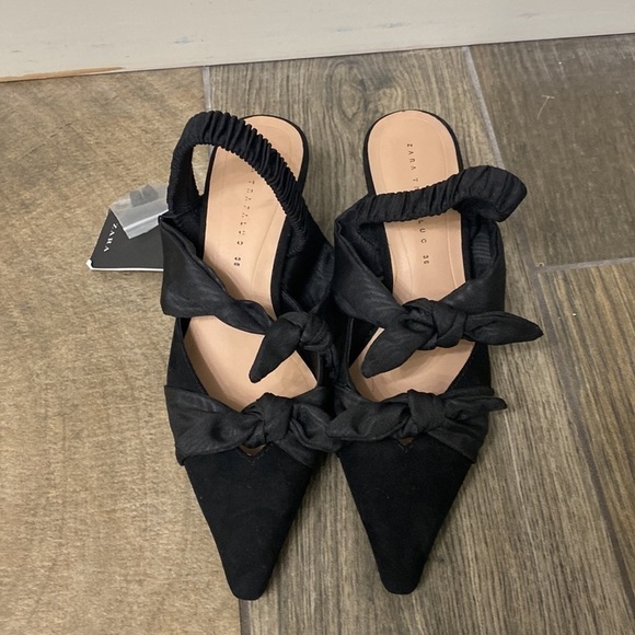 Zara black suede pointed toe heels size 36. NWT - Picture 2 of 15